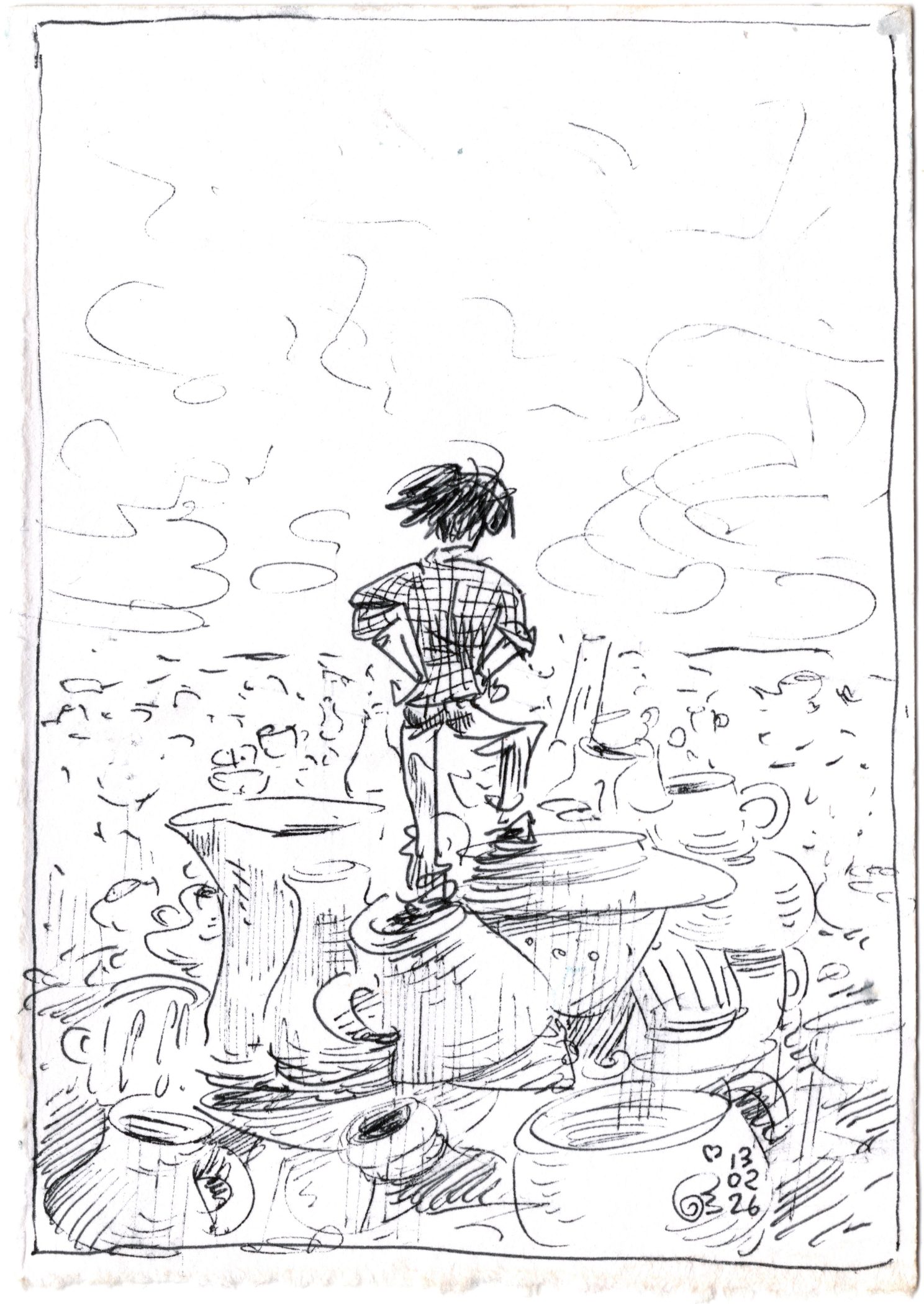 Kerikatur von Dirk W als Keramiker