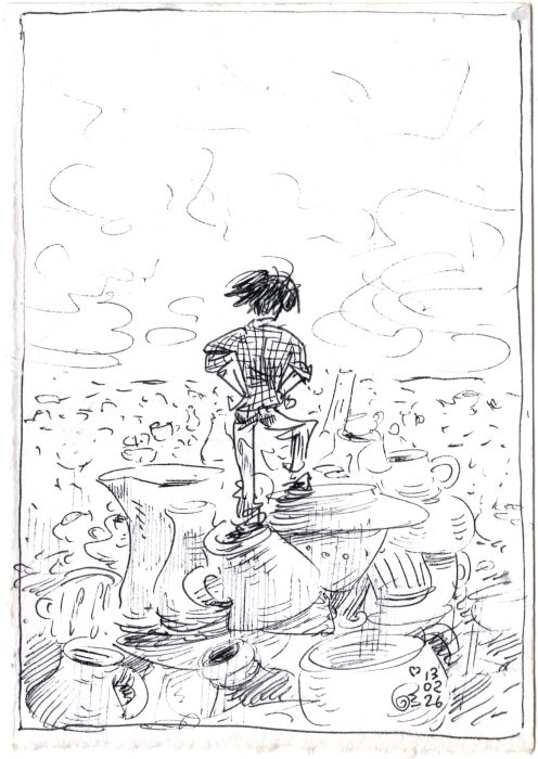 Kerikatur von Dirk W als Keramiker